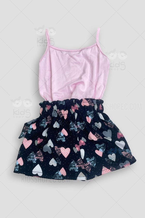 Blusa rosa de tirantes y un short negro con lazo en cintura. - Imagen 2