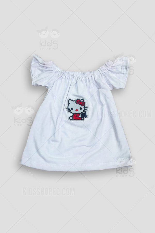 Vestido Infantil de Lunares con Tirantes y Blusa Blanca - Imagen 2