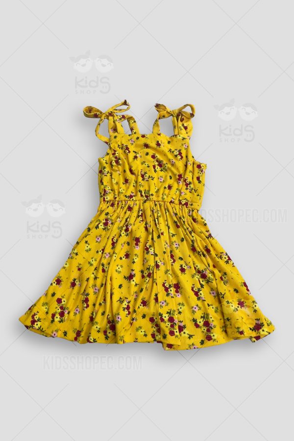 Vestido a tiras para amarrar con acabados florales. - Imagen 3