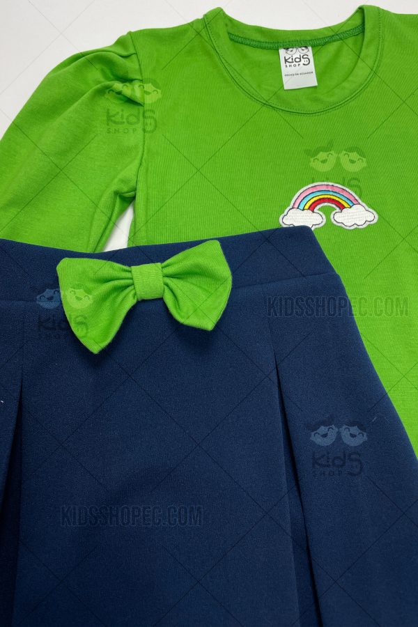 Cojunto de Buso con Aplique y Falda Plisada - Imagen 2