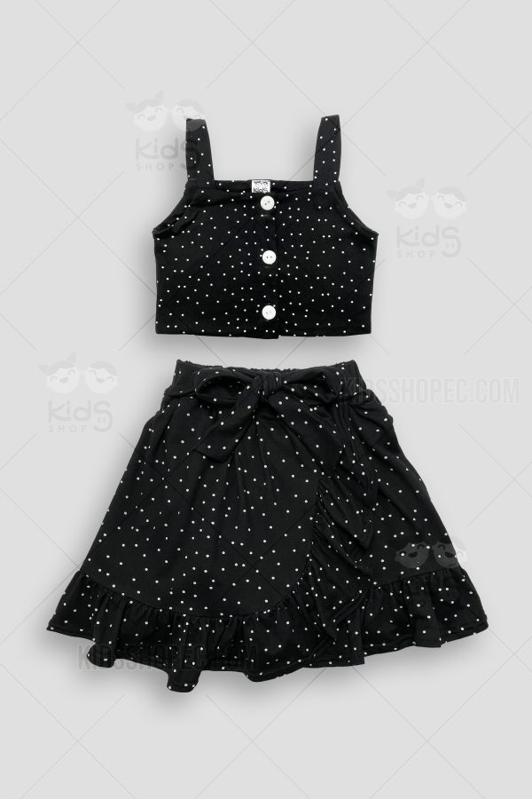 Conjunto Infantil de Top y Falda con Lunares