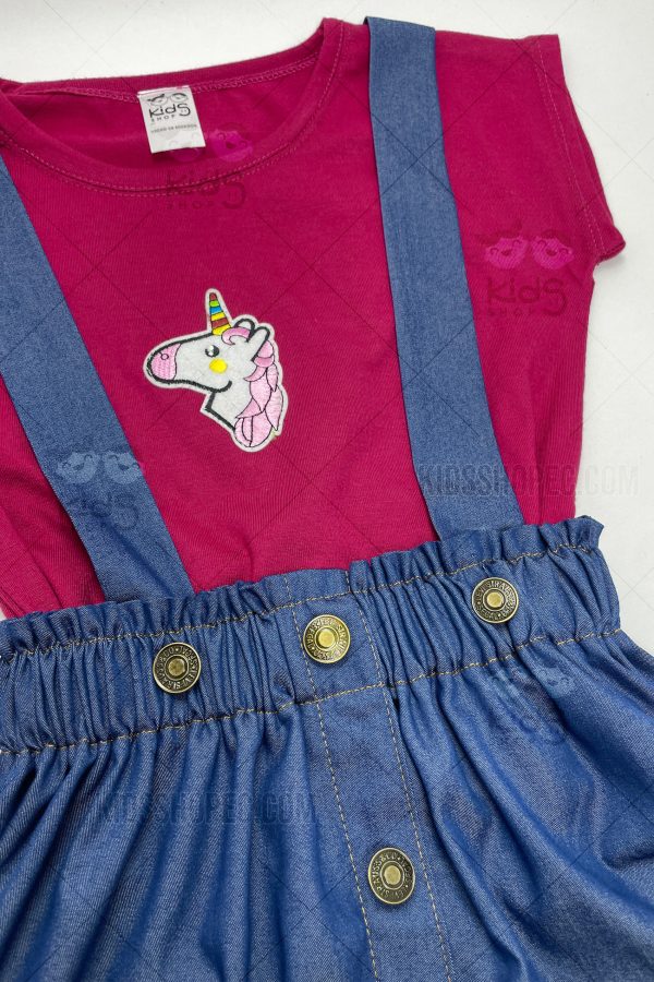 Conjunto Infantil de Camiseta y Falda de Tirantes - Imagen 2