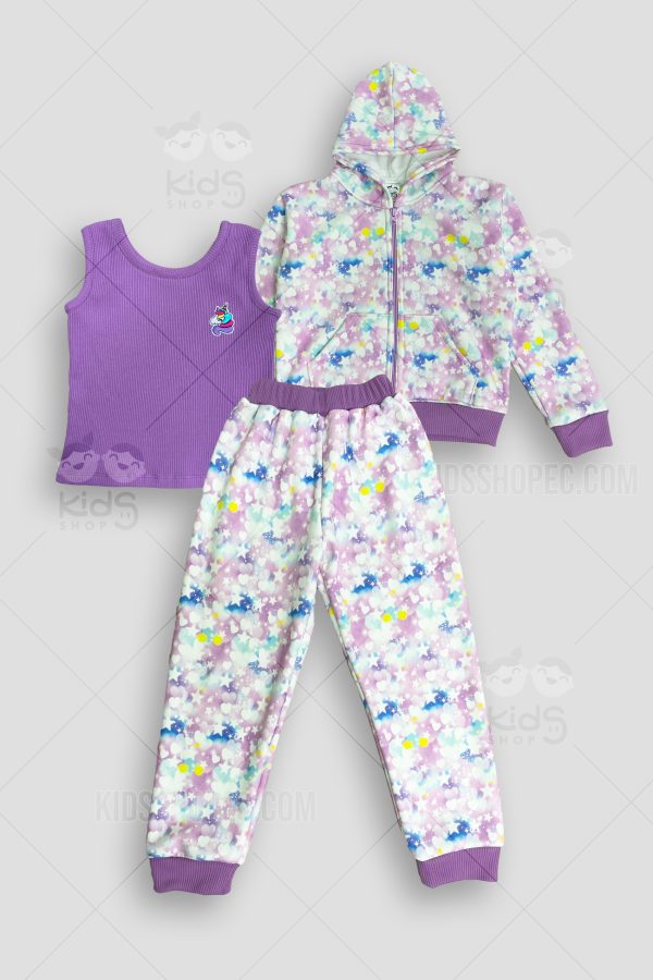 Conjunto Infantil con Adornos color Pastel de Tres Piezas