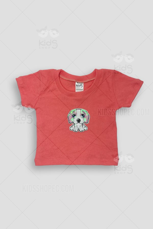 Conjunto Infantil de Blusa Manga Corta con Aplique y Short - Imagen 3