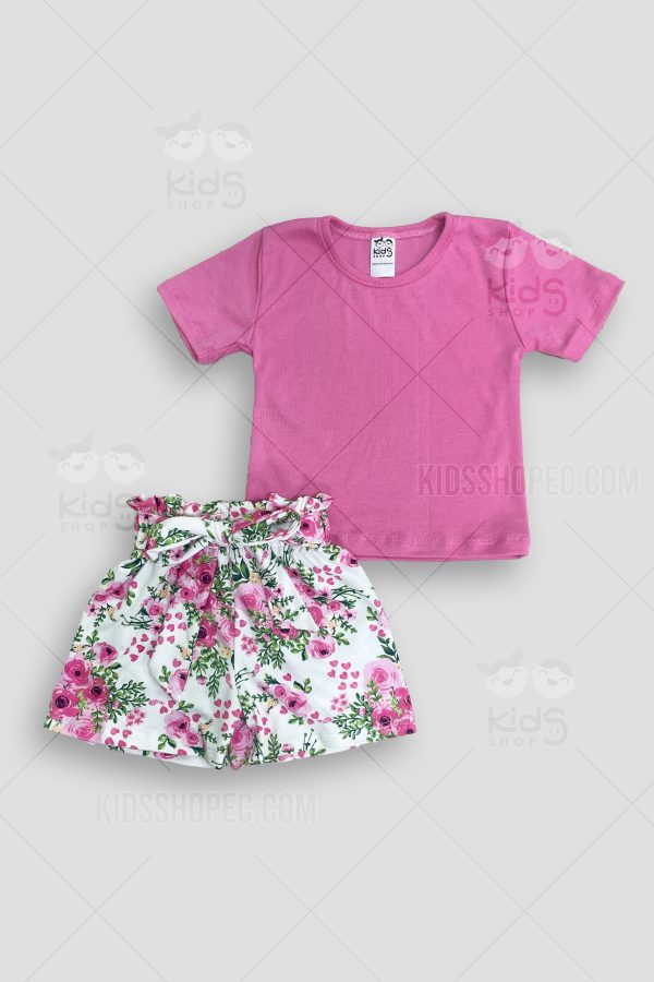 Conjunto Infantil Floral de blusa y short