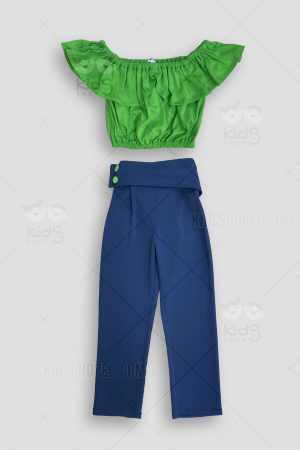 Top con Volantes y Pantalones de Cintura Alta