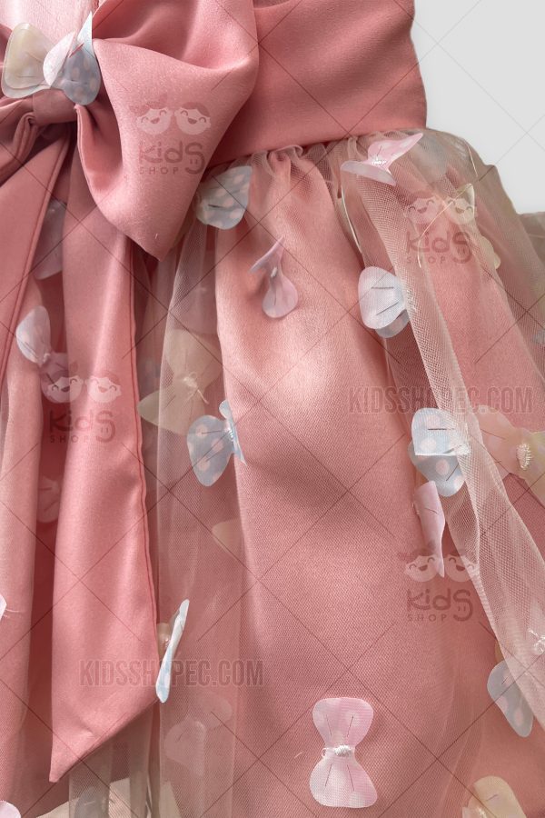 Vestido Infantil Elegante y Falda de Tul con Lazos Decorativos - Imagen 5