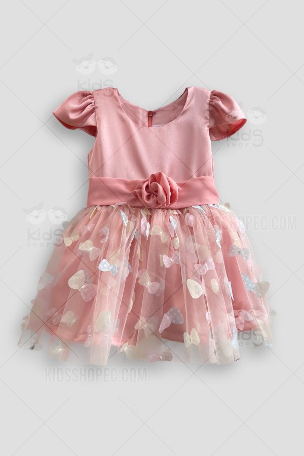 Vestido Infantil Elegante y Falda de Tul con Lazos Decorativos