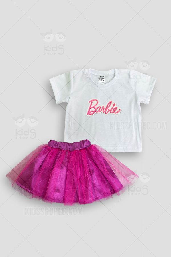 Conjunto Barbie con Camiseta y Falda de Tul