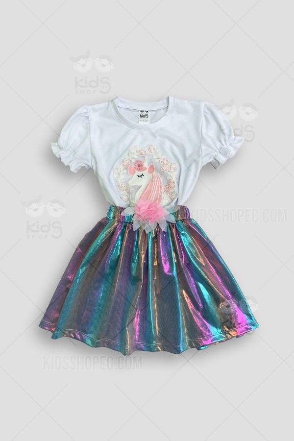 Vestido Unicornio con Falda Holográfica