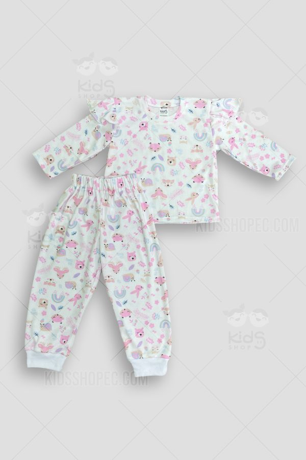 Pijama Infantil de Animales y Elementos Florales