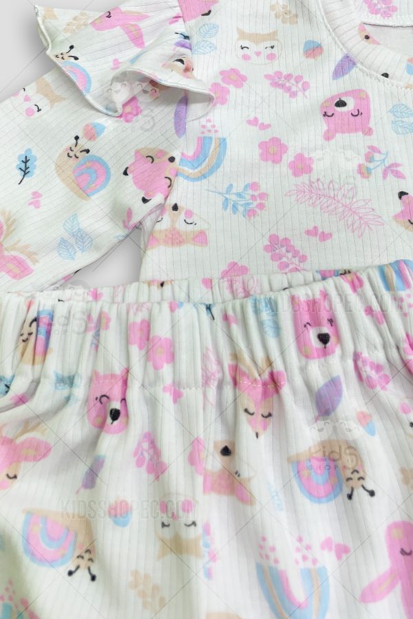 Pijama Infantil de Animales y Elementos Florales - Imagen 2