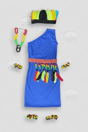Disfraz o Traje Tribal Shuar Colorido para Niñas