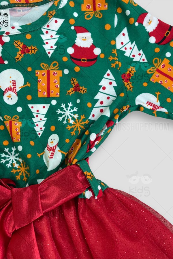 Vestido Festivo Navideño con Dos Lazos - Imagen 2