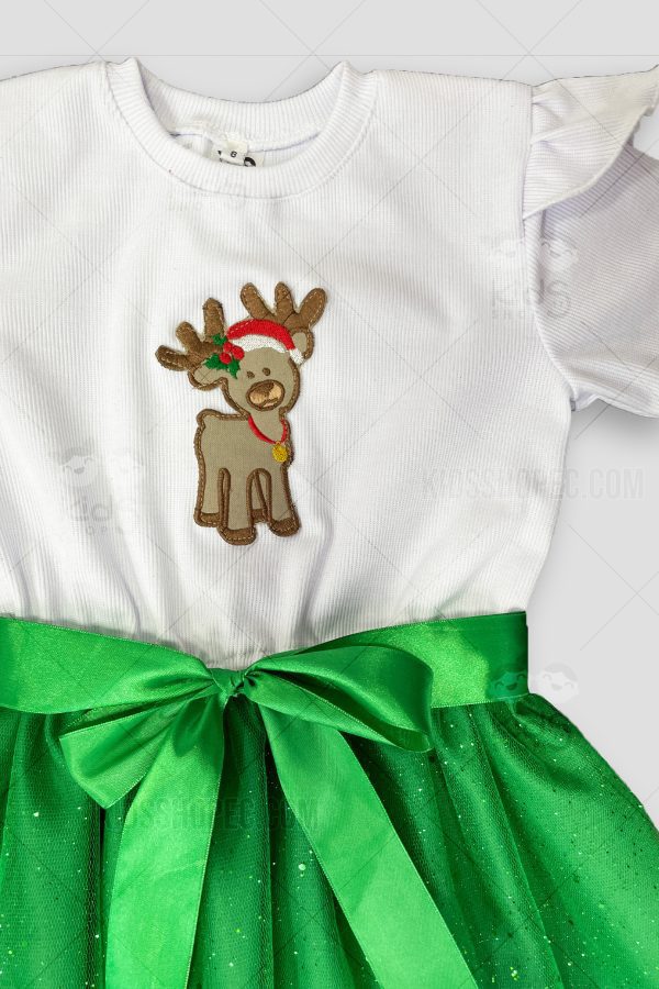 Vestido Navideño de Renito con Falda Verde - Imagen 2