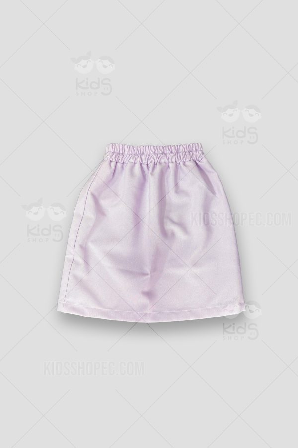 Conjunto de Camiseta Amarilla Mostaza con Cuello Morado y Falda Plisada - Imagen 4