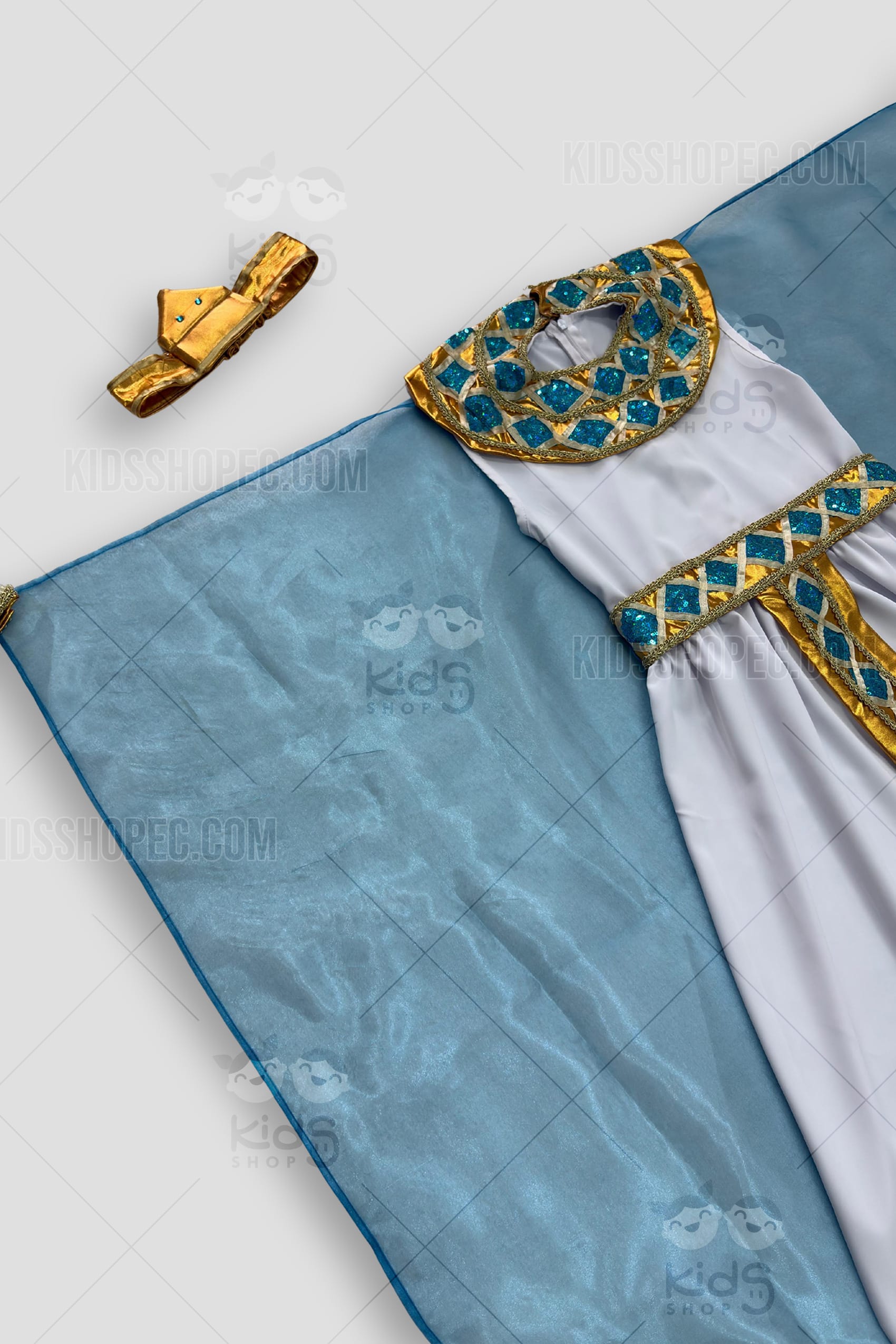 Disfraz de Cleopatra Niña Reina del Nilo: Vestido Egipcio Lujoso y Completo a Medida - Imagen 5