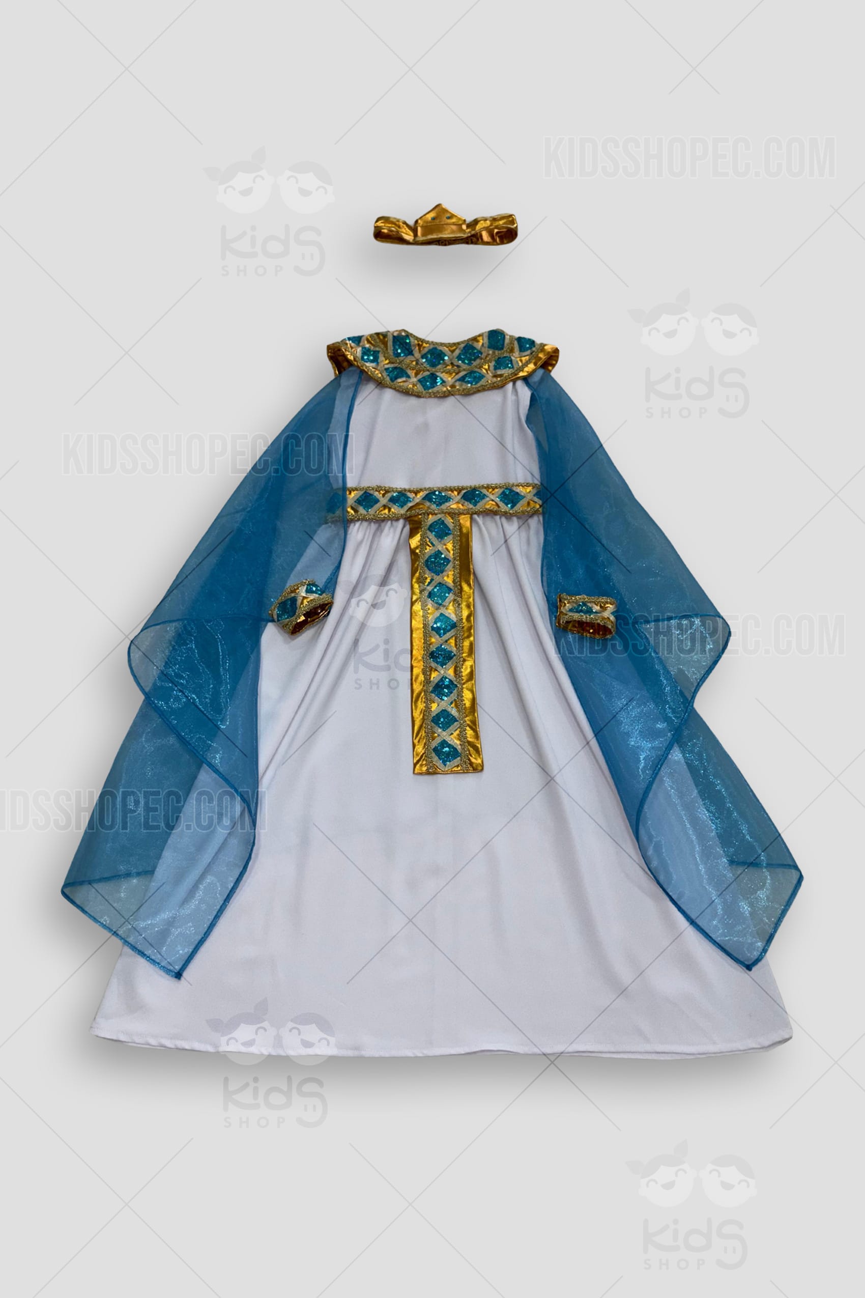 Disfraz de Cleopatra Niña Reina del Nilo: Vestido Egipcio Lujoso y Completo a Medida - Imagen 4