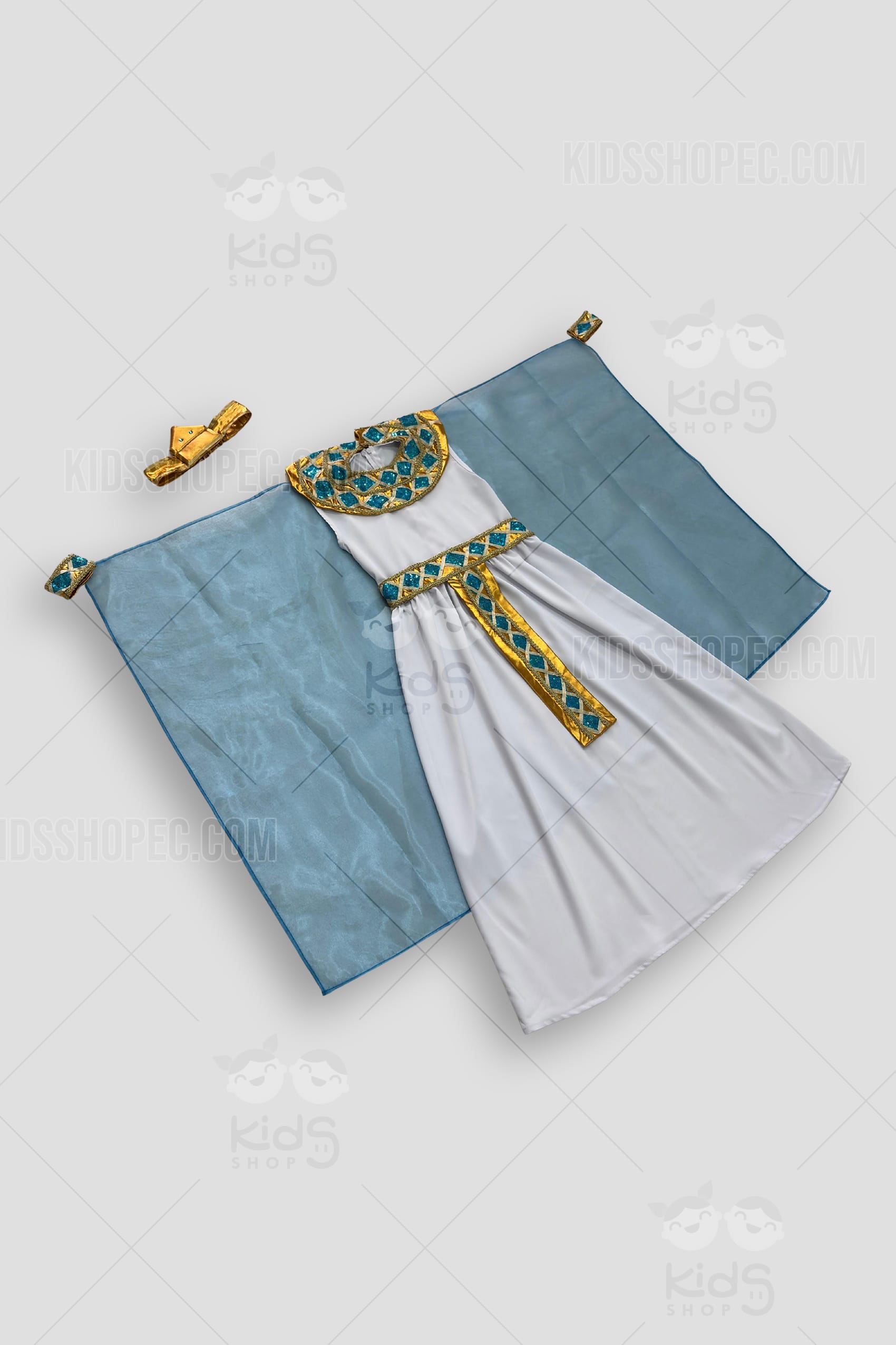 Disfraz de Cleopatra Niña Reina del Nilo: Vestido Egipcio Lujoso y Completo a Medida - Imagen 3