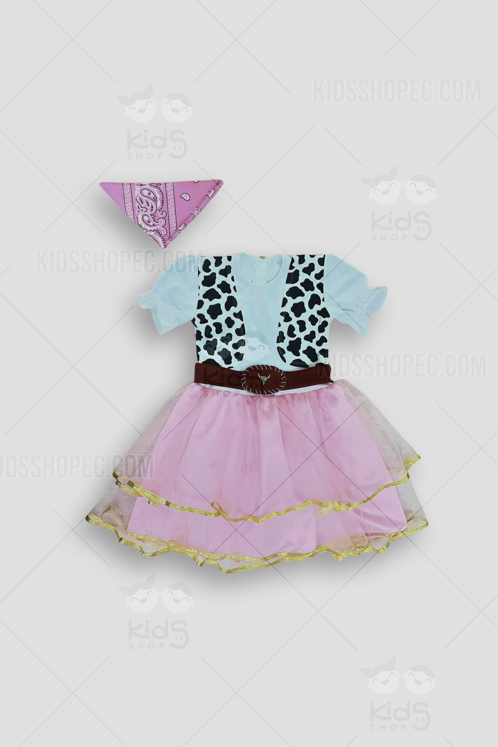 Disfraz o Vestido "Pequeña Vaquera Rosa"