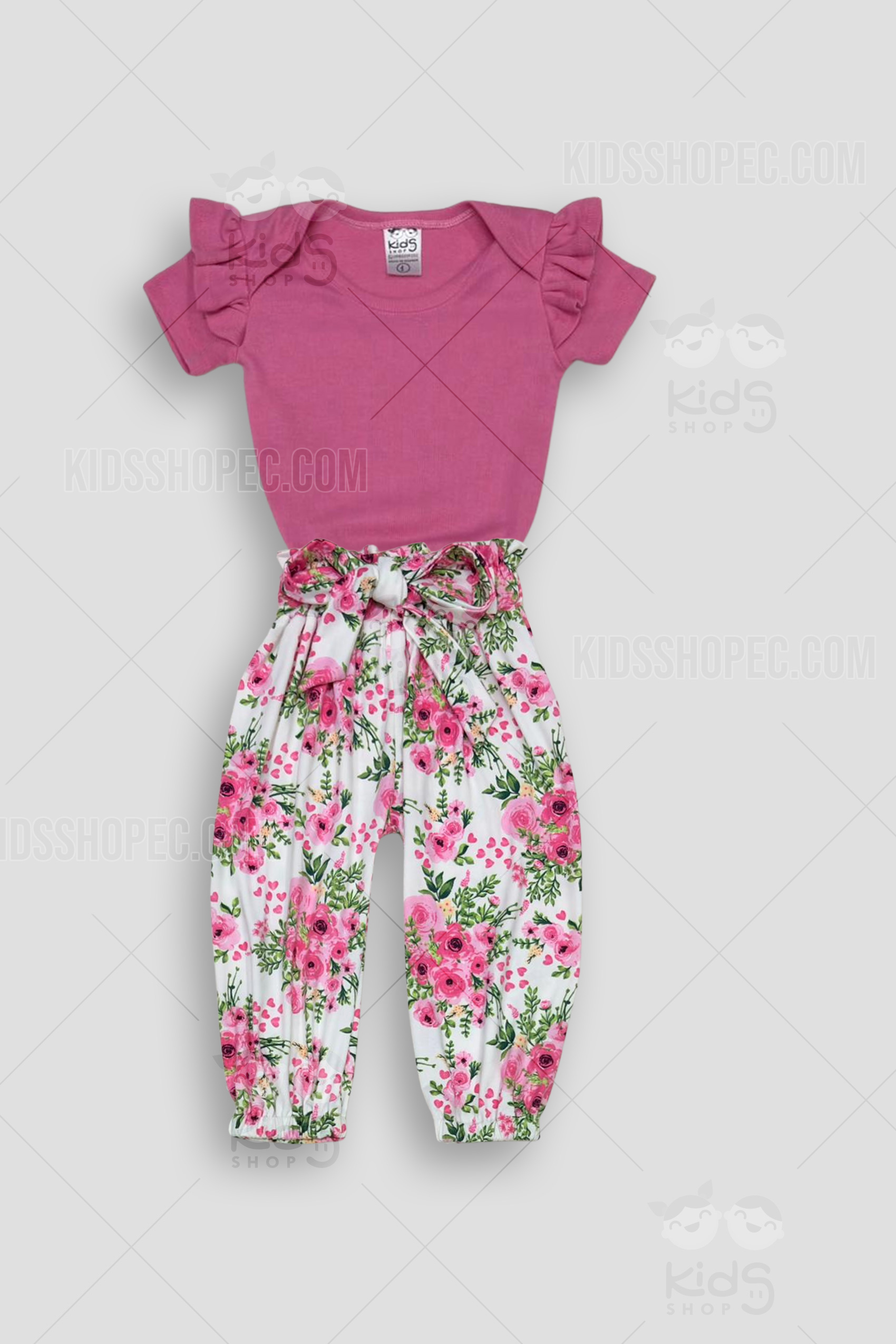 Conjunto o Sets de Body y Pantalón Floral con Lazo - Imagen 3