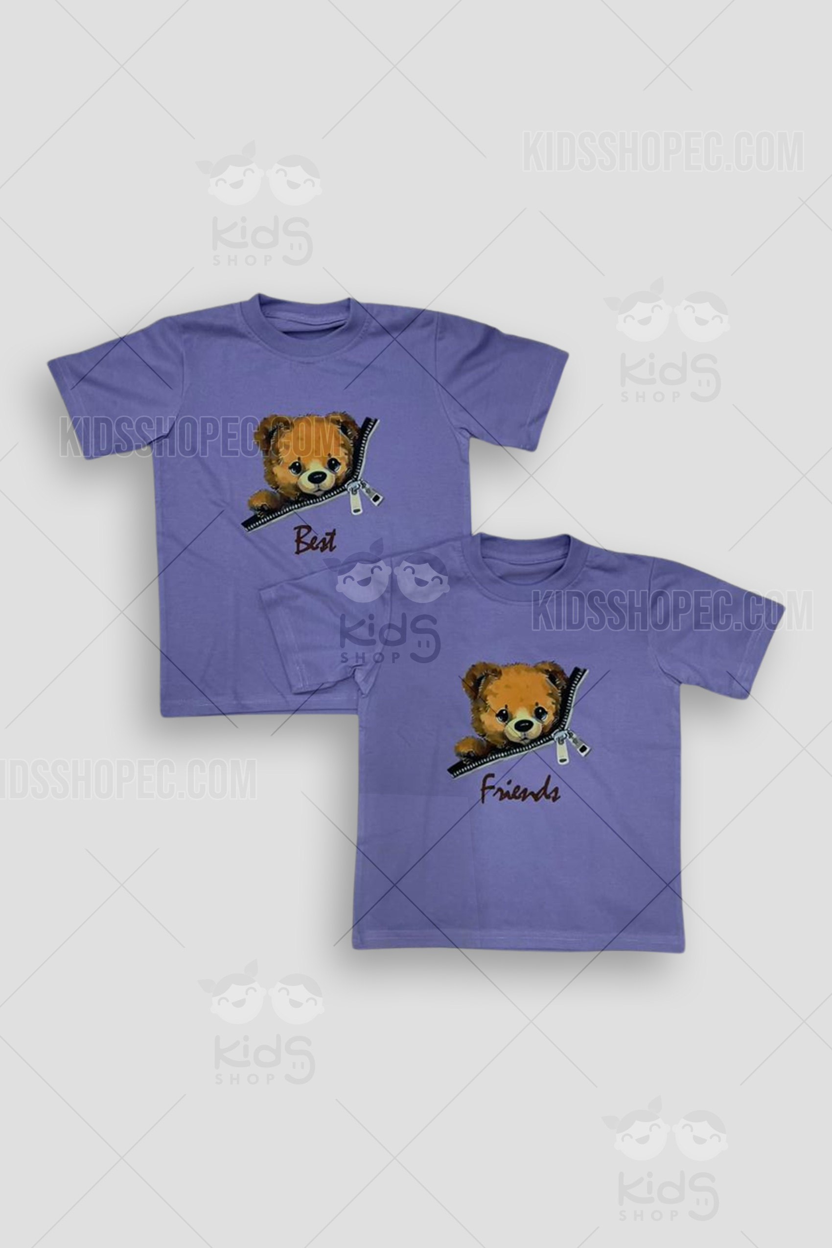 Dúo de Camisetas "Osito Zipper - Best Friends"