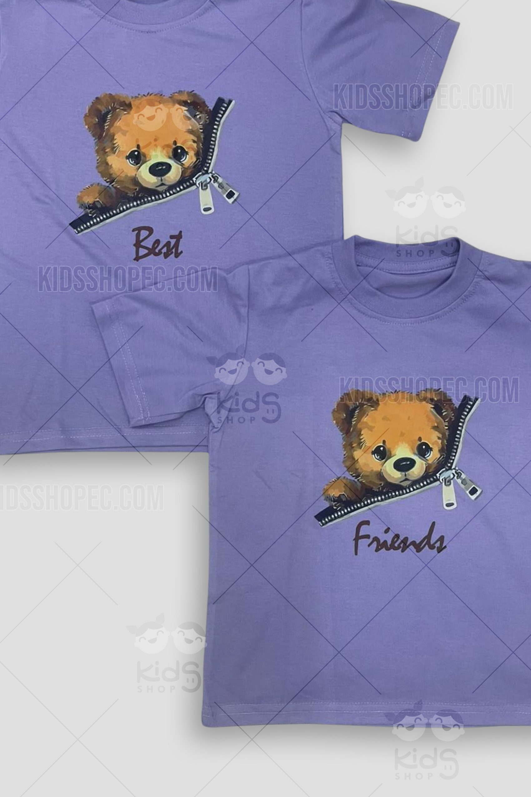 Dúo de Camisetas "Osito Zipper - Best Friends" - Imagen 2