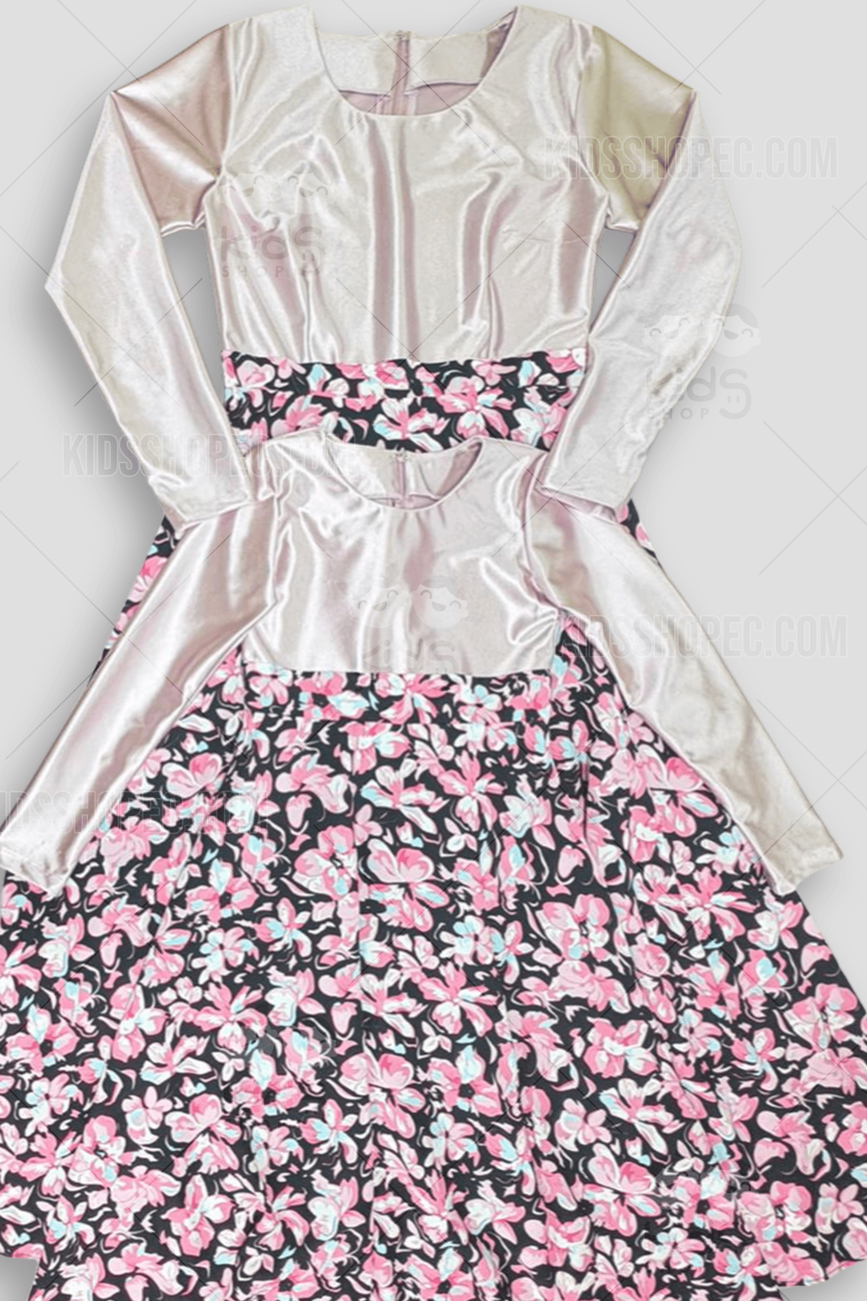 Set de Vestidos Amor Infinito para Madre e Hija: Dúo Floral y Rosa Metalizado a Medida - Imagen 2