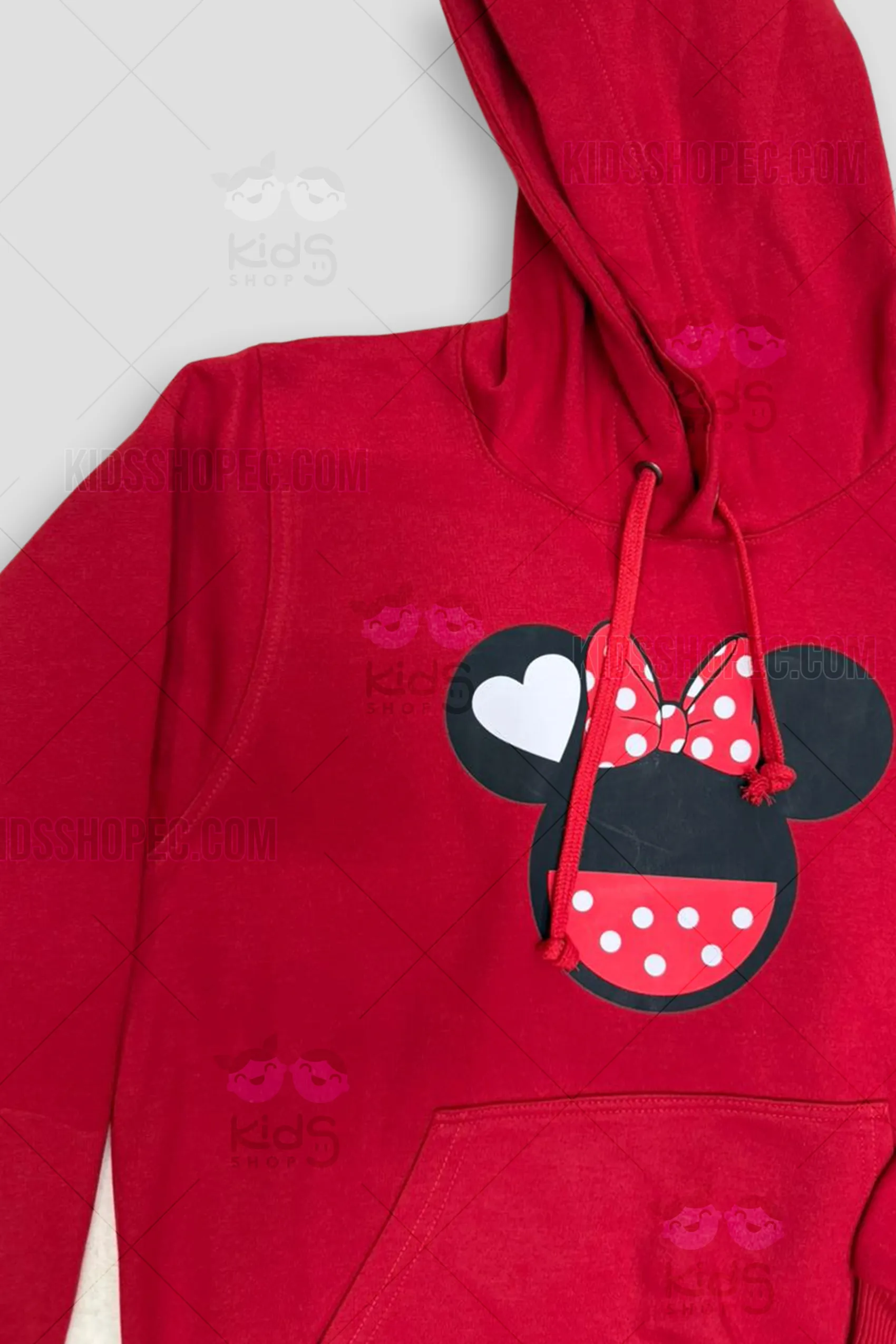 Hoodies Rojos Personalizados Mickey y Minnie: Dúo de Chompas con Iniciales en los Puños - Imagen 4