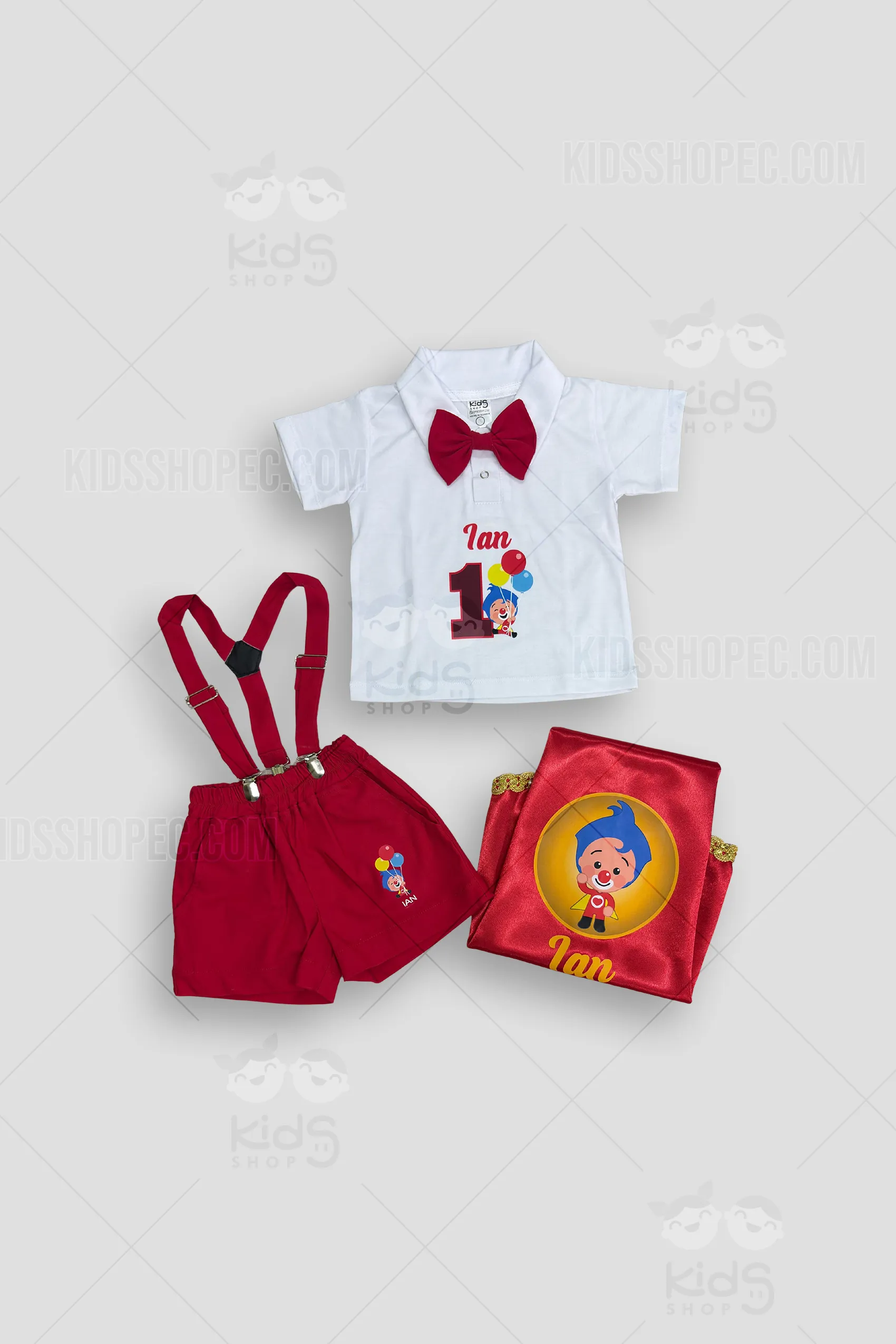 Traje de Cumpleaños Plim Plim para Niño: Conjunto Exclusivo con Capa y Personalización a Medida - Imagen 3