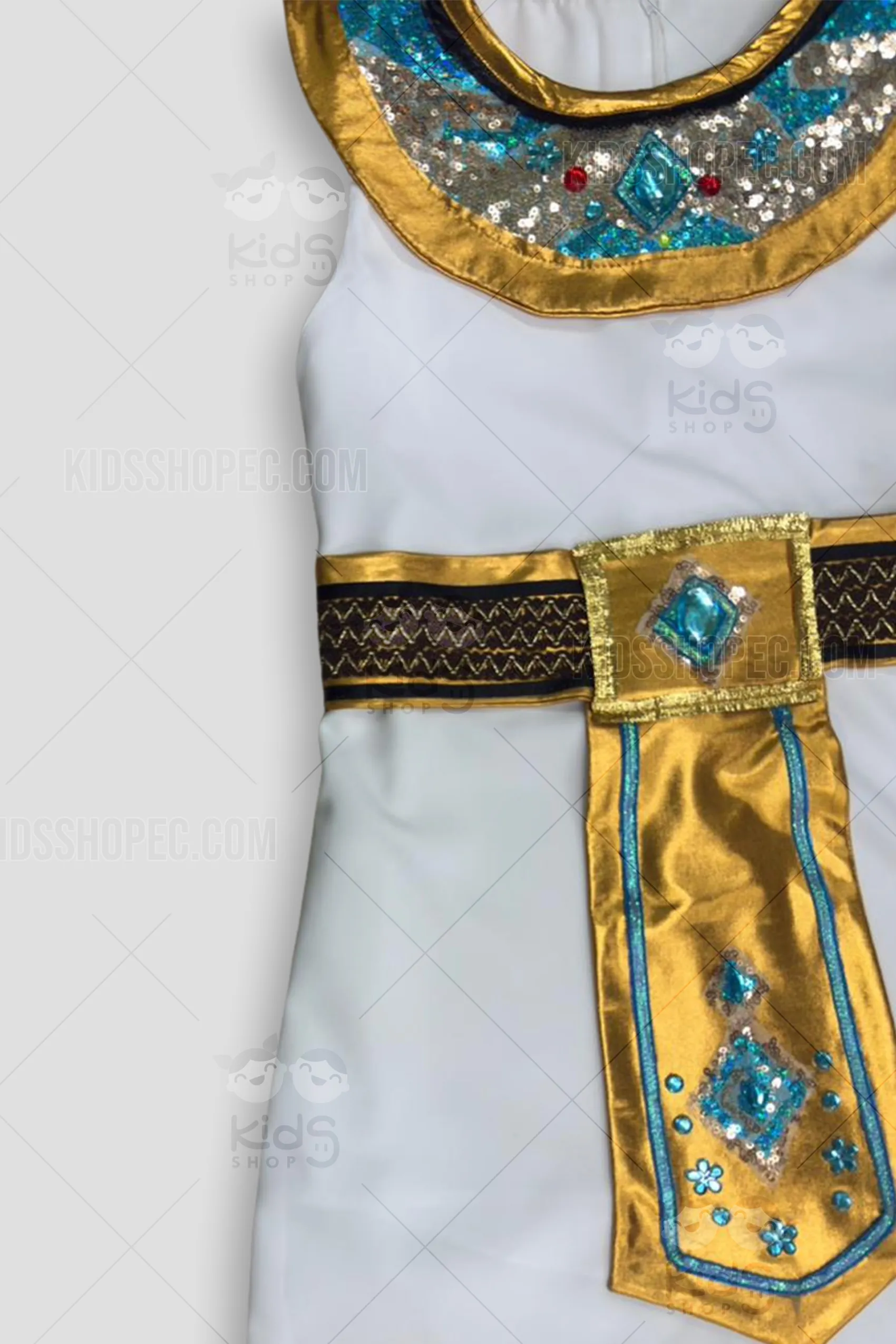 Disfraz de Cleopatra para Niña: Conjunto Real de Gala con Accesorios Dorados y Lentejuelas - Imagen 2