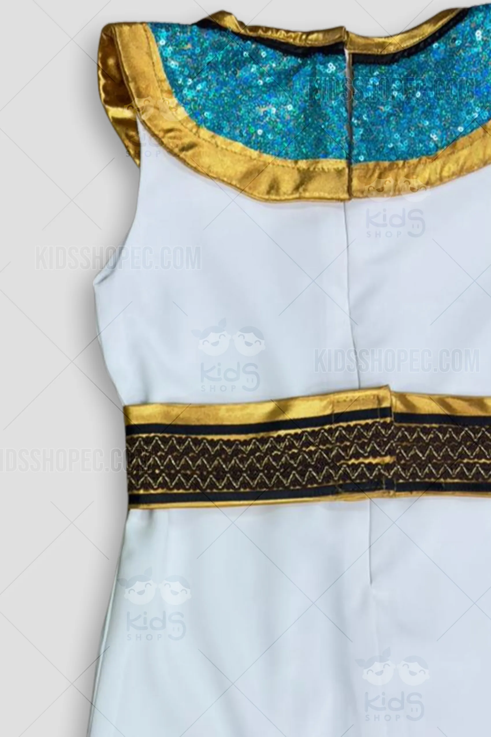 Disfraz de Cleopatra para Niña: Conjunto Real de Gala con Accesorios Dorados y Lentejuelas - Imagen 5
