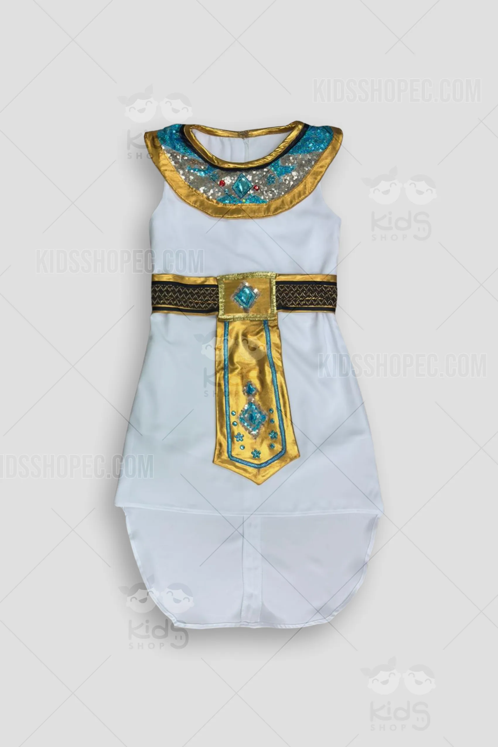 Disfraz de Cleopatra para Niña: Conjunto Real de Gala con Accesorios Dorados y Lentejuelas - Imagen 3