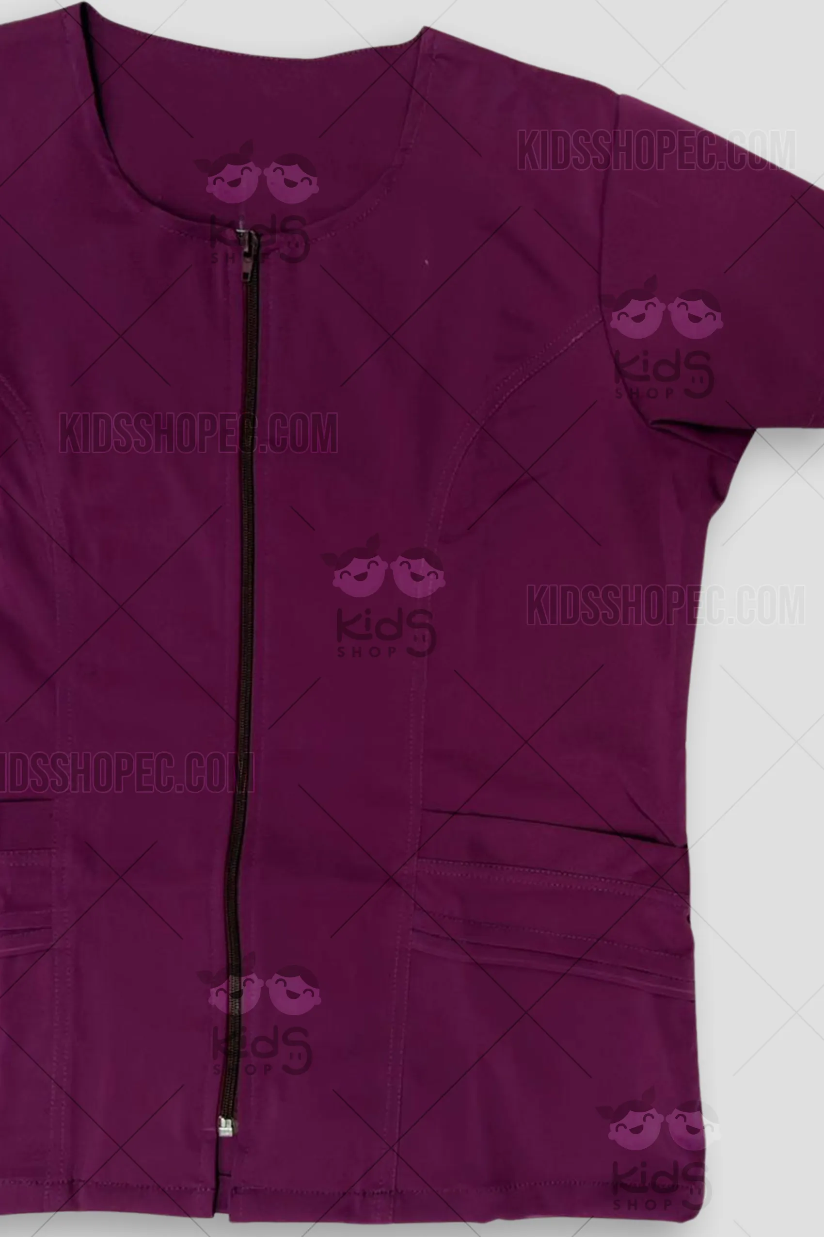 Uniforme Médico Morado para Mujer - Conjunto de Dos Piezas con Cierre Frontal y Bolsillos de Diseño - Imagen 2