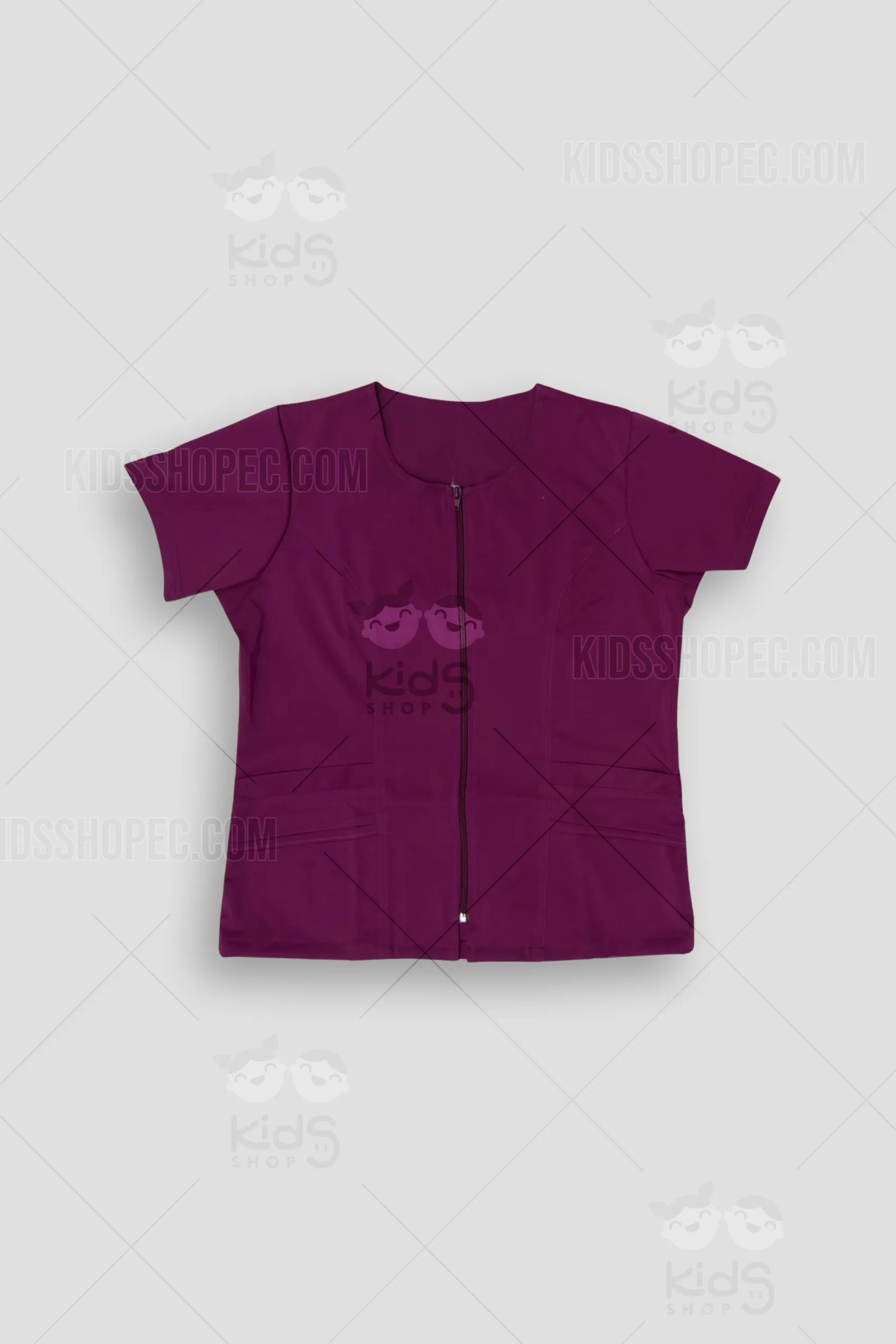 Uniforme Médico Morado para Mujer - Conjunto de Dos Piezas con Cierre Frontal y Bolsillos de Diseño - Imagen 3