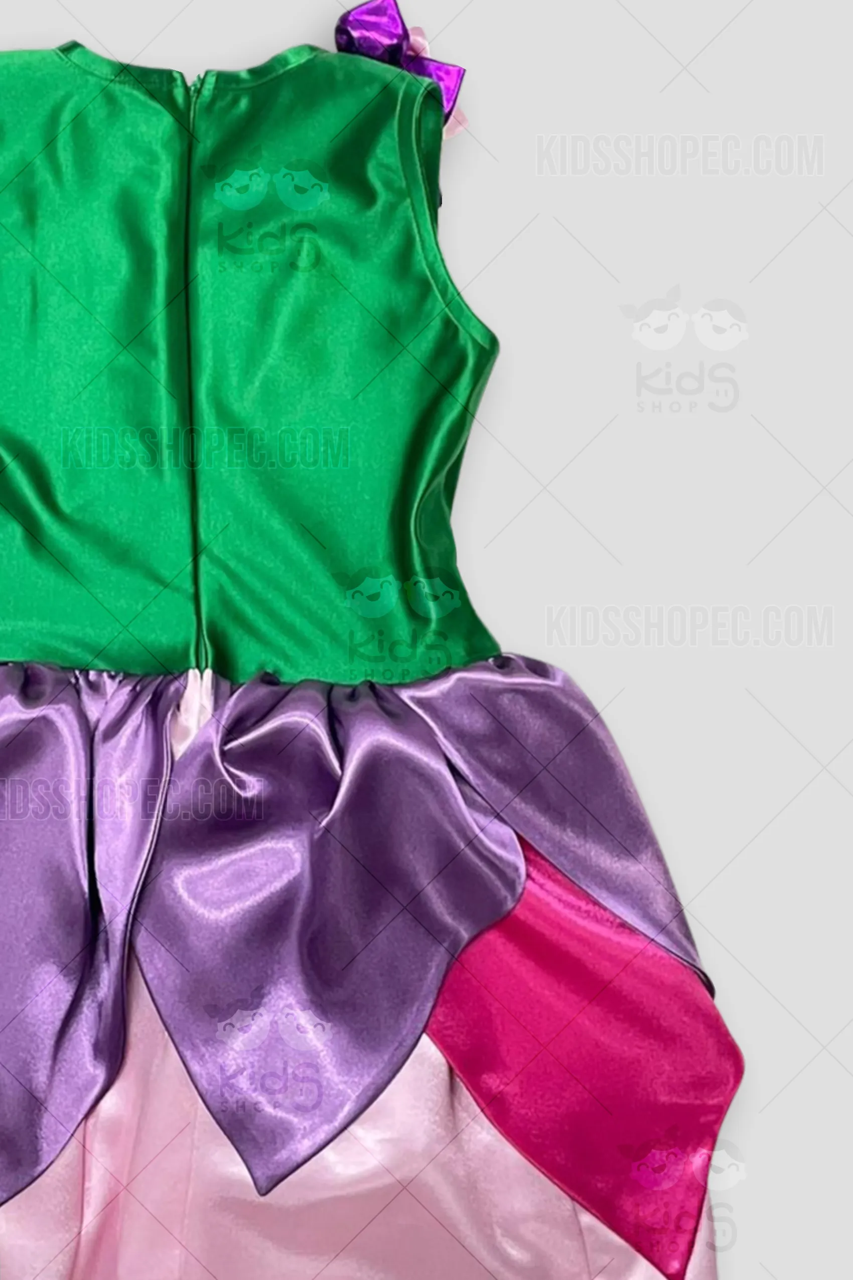 Disfraz de Hada del Bosque para Niña: Vestido de Pétalos en Satín y Gorrito de Flor - Imagen 4