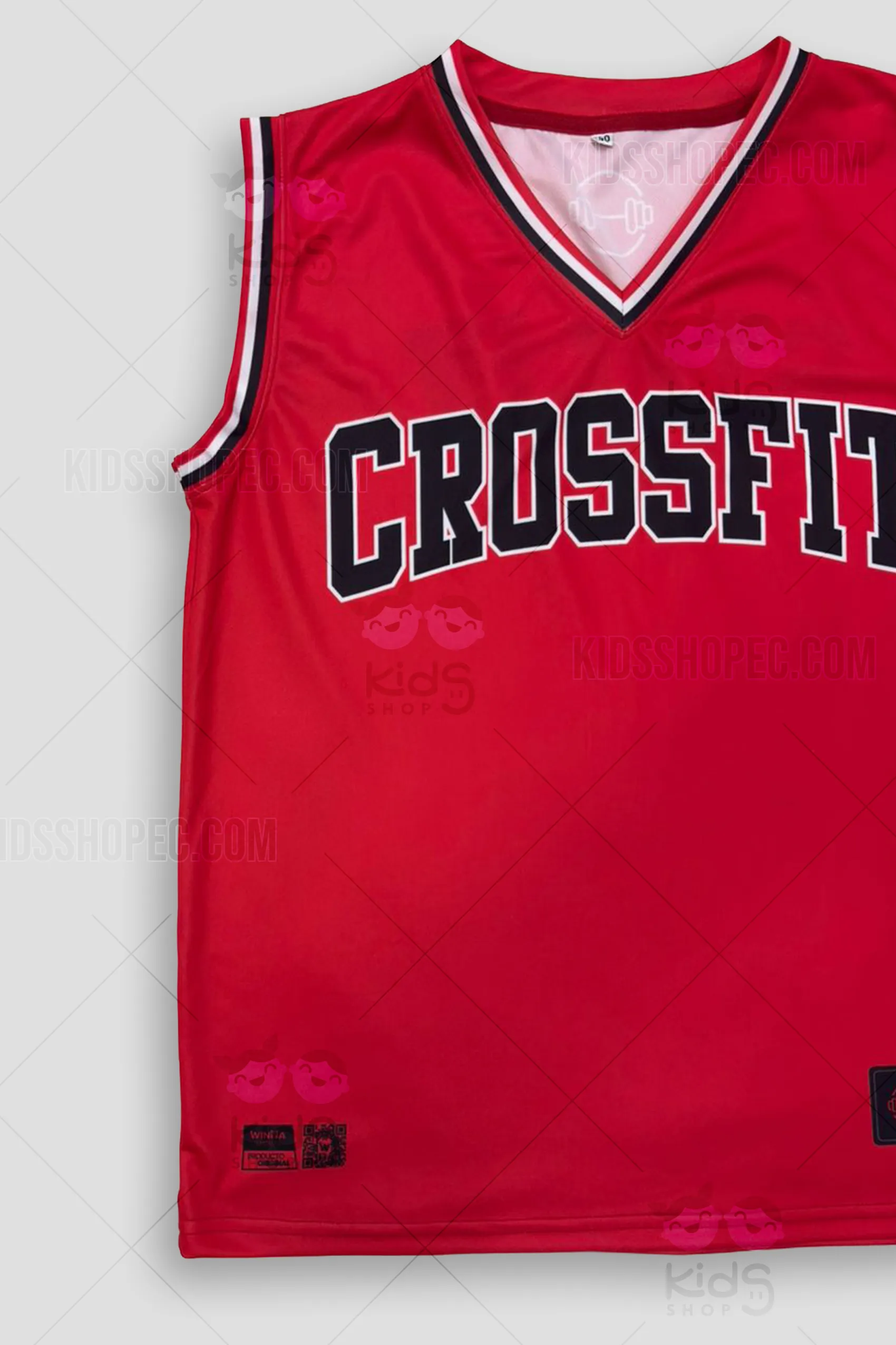 Bividí Deportivo Estilo Baloncesto / CrossFit - Camiseta sin Mangas Roja Personalizada - Imagen 2