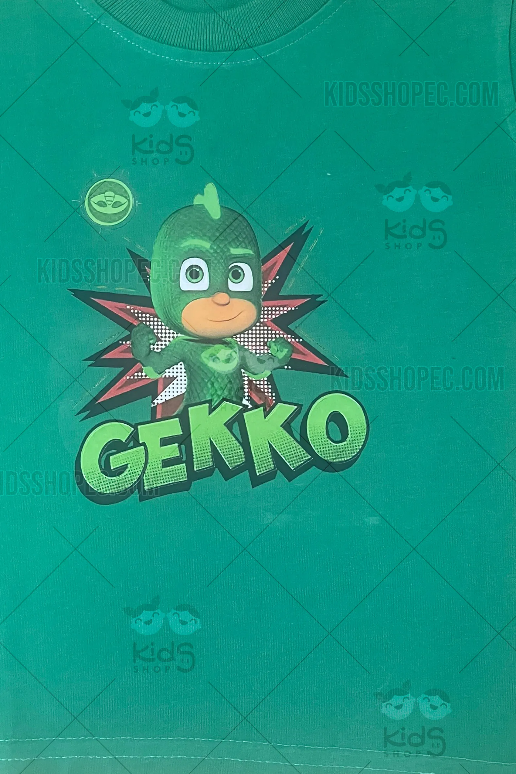 Camiseta Infantil Héroes en Pijamas - Diseño "Gekko" Estampado DTF Alta Definición - Imagen 2