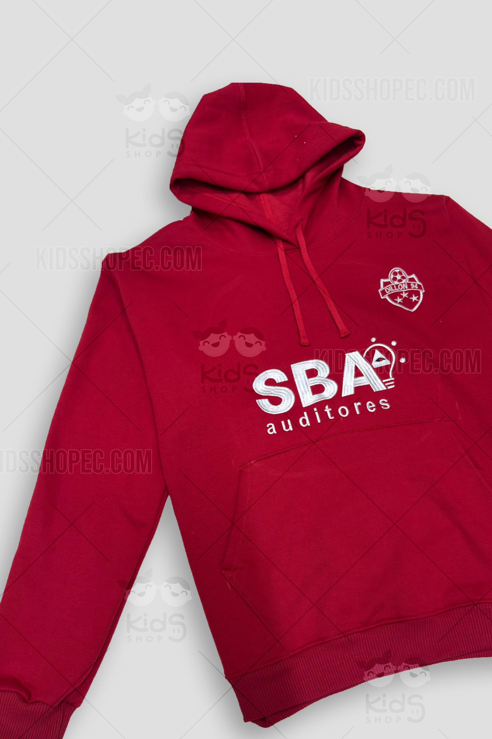 Chompa Personalizada Corporativa y Deportiva - Hoodie Rojo Vino con Capucha para Empresas y Equipos - Imagen 3