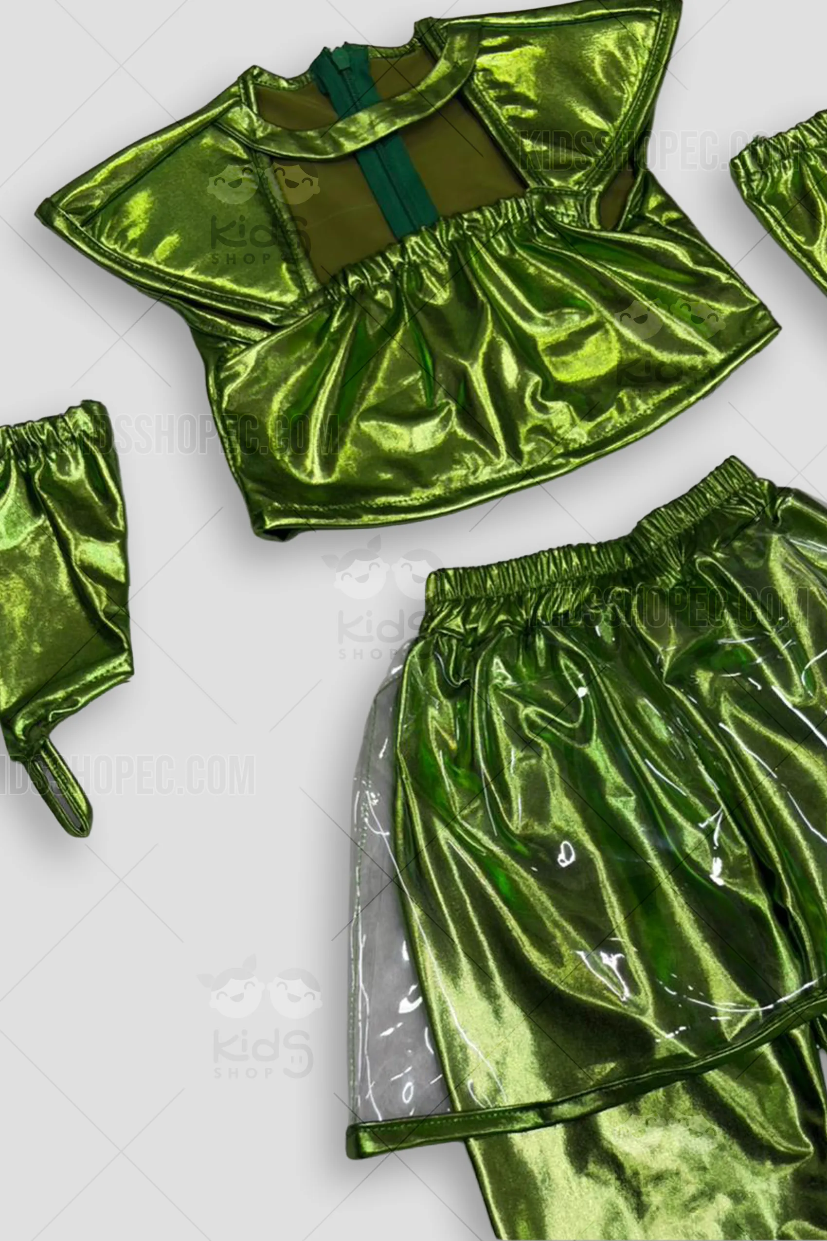 Disfraz de Marciano / Alienígena Verde Metálico para Niñas - Imagen 2