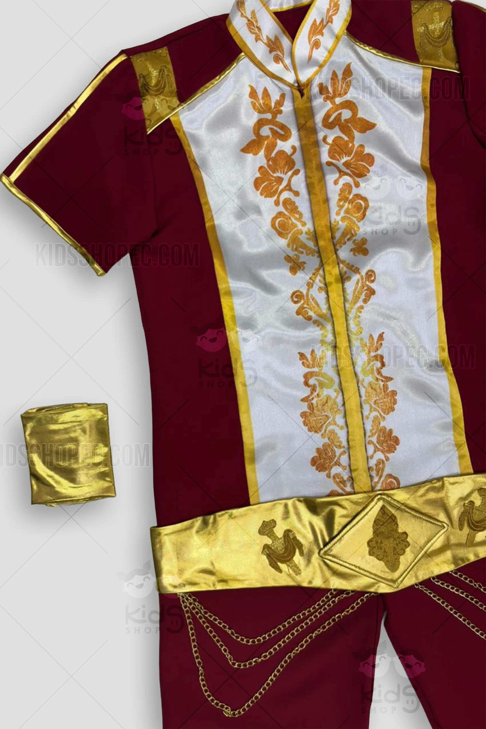 Traje de Príncipe/Realeza para Niño - Conjunto de Gala Color Vino y Oro - Imagen 2