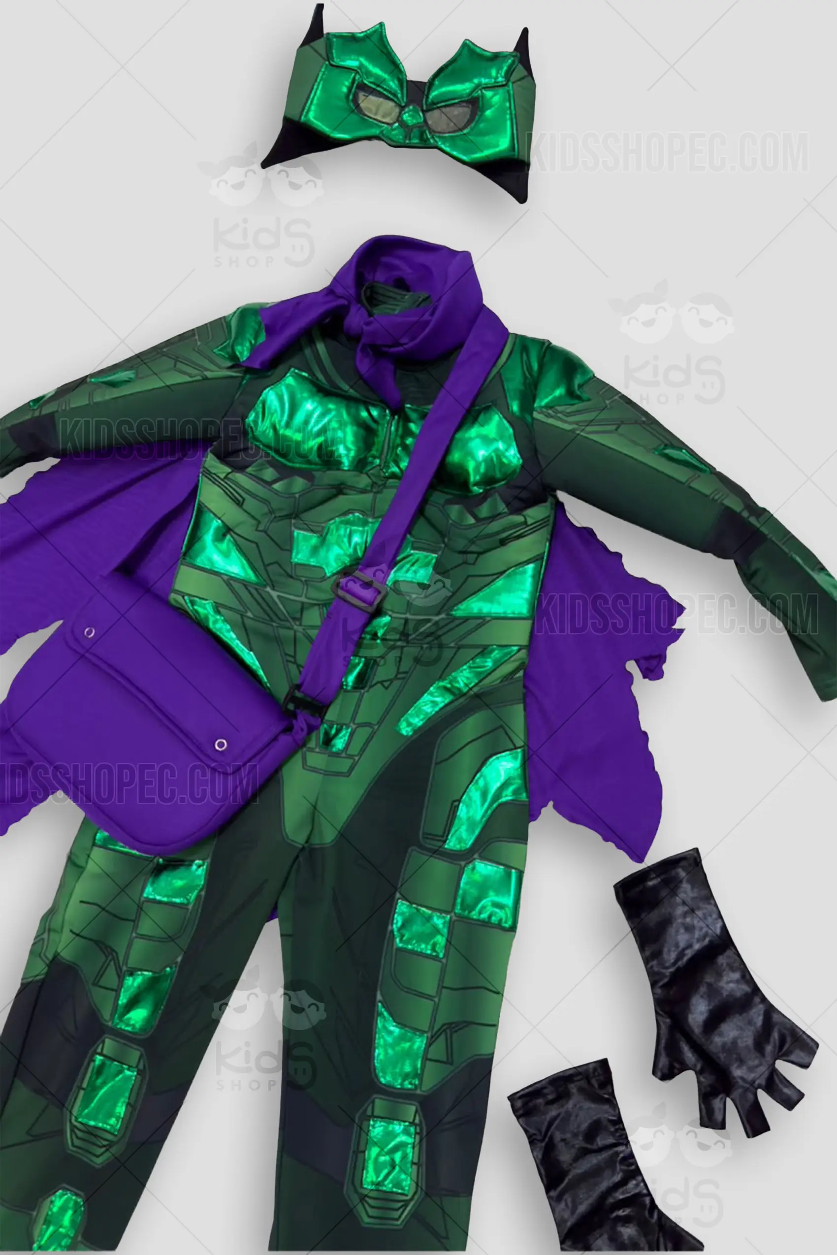 Disfraz de Duende Verde - Traje de Villano con Armadura Metálica y Accesorios - Imagen 2