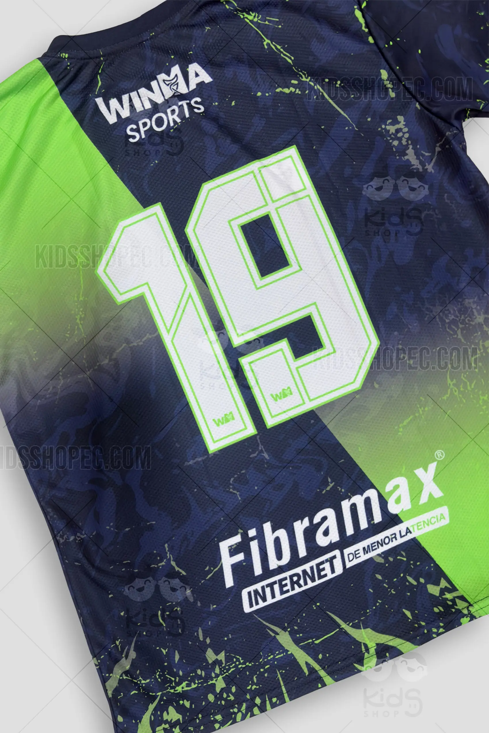 Conjunto de Fútbol Azul y Verde Neón - Uniforme Deportivo Completo con Bolsa - Imagen 5