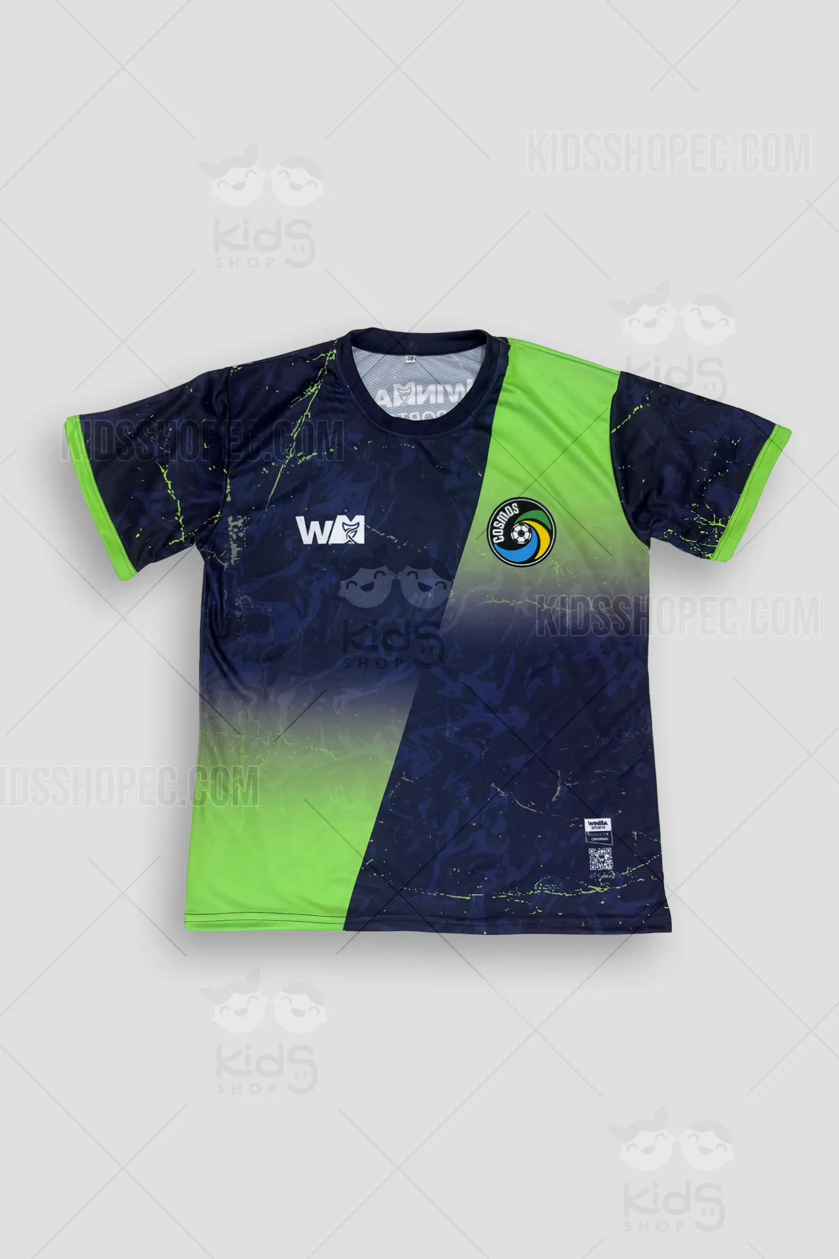 Conjunto de Fútbol Azul y Verde Neón - Uniforme Deportivo Completo con Bolsa - Imagen 3