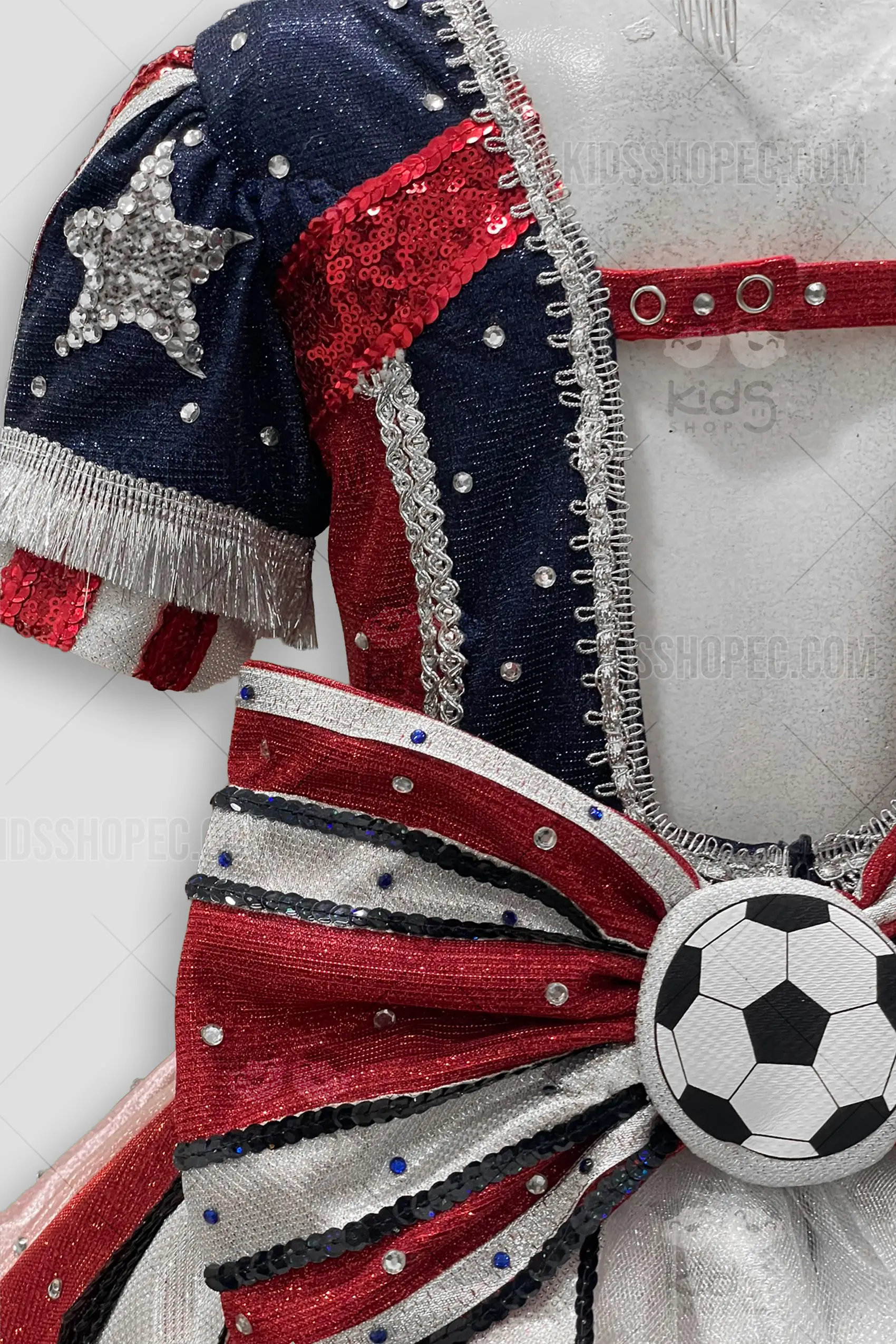 Vestido de Gala USA Fútbol - Traje de Princesa Deportivo con Corona - Imagen 3