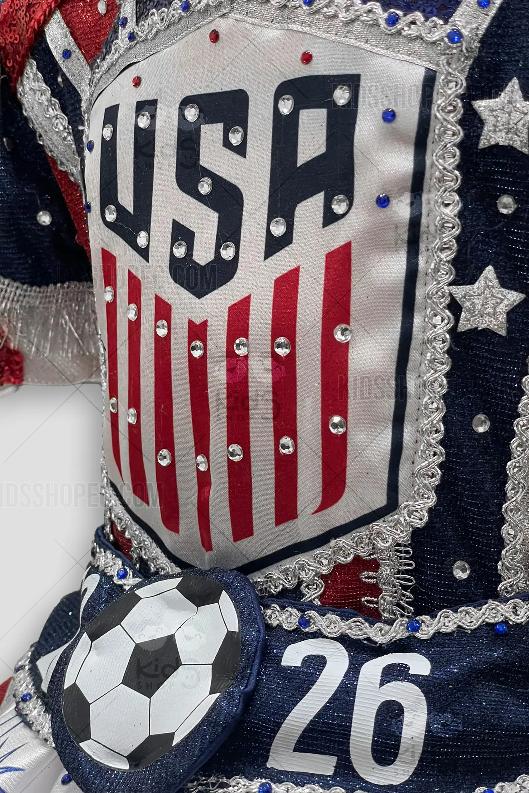 Vestido de Gala USA Fútbol - Traje de Princesa Deportivo con Corona - Imagen 6