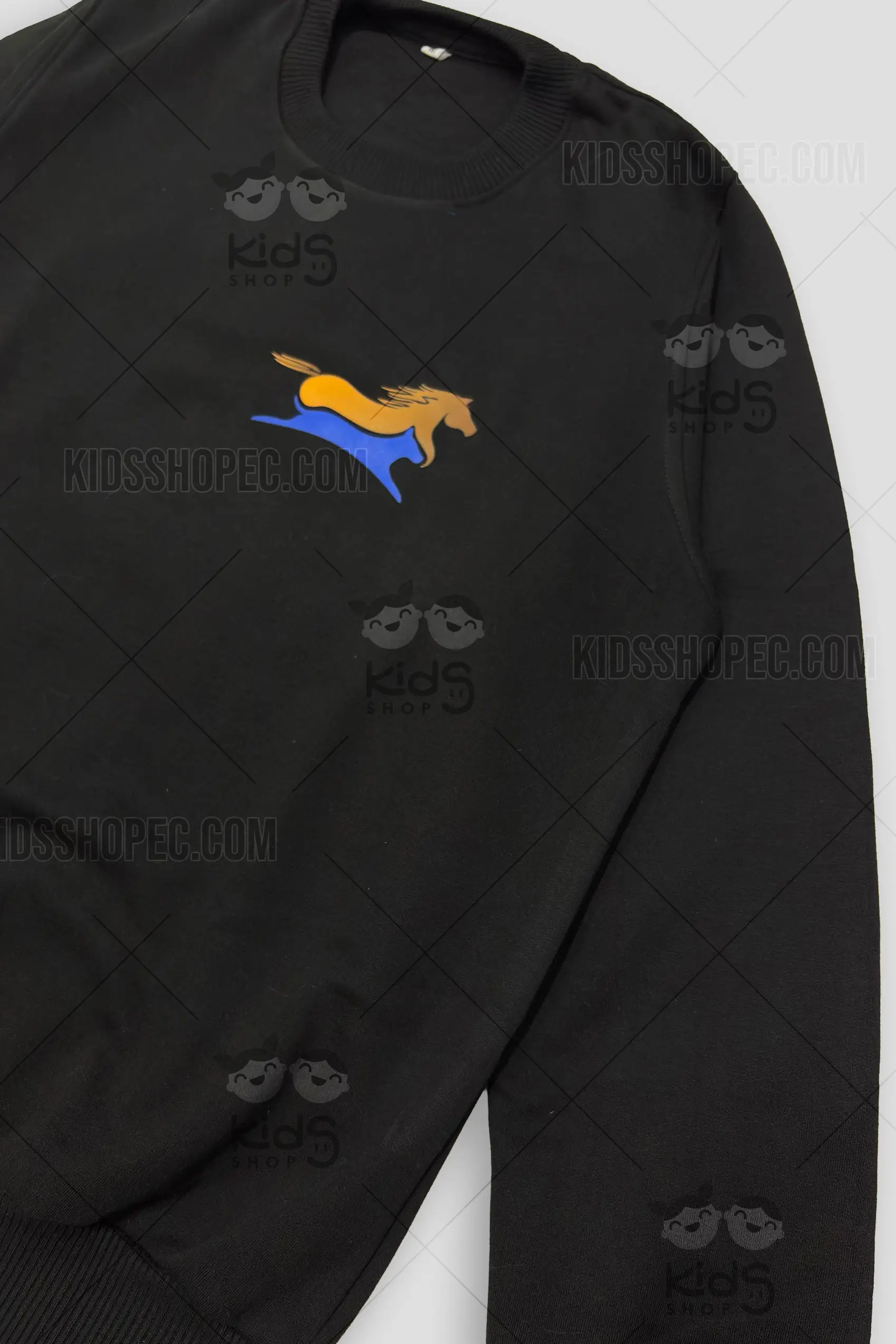 Buzo Negro Cuello Redondo - Sudadera Manga Larga Casual y Corporativa - Imagen 2