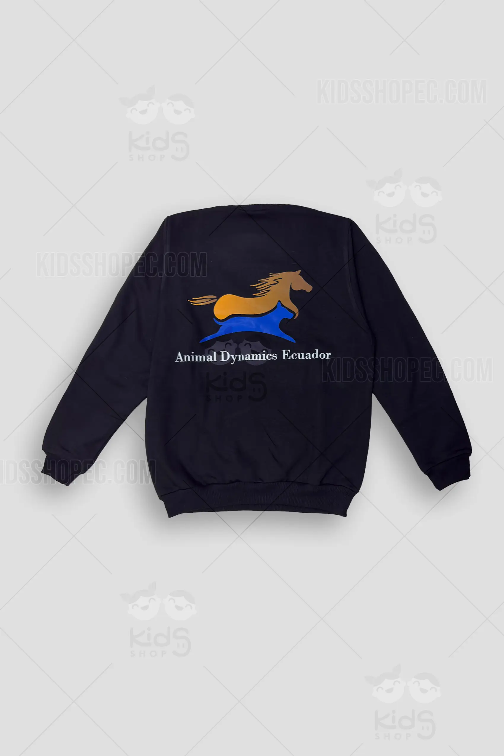 Buzo Negro Cuello Redondo - Sudadera Manga Larga Casual y Corporativa - Imagen 3